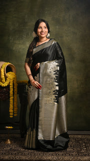 Black Ghat Mashru Banarasi Saree
