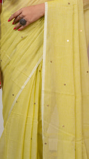 Mint Green Gini Mul Cotton Saree
