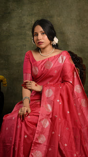 Pink Mango Silk Banarasi Saree