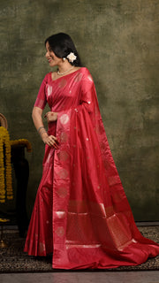 Pink Mango Silk Banarasi Saree