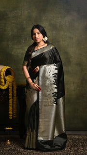 Black Ghat Mashru Banarasi Saree