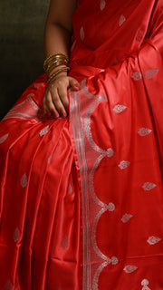 Red Mashru Banarasi Saree