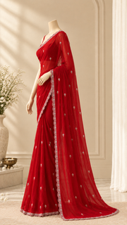 Ruby Georgette Saree